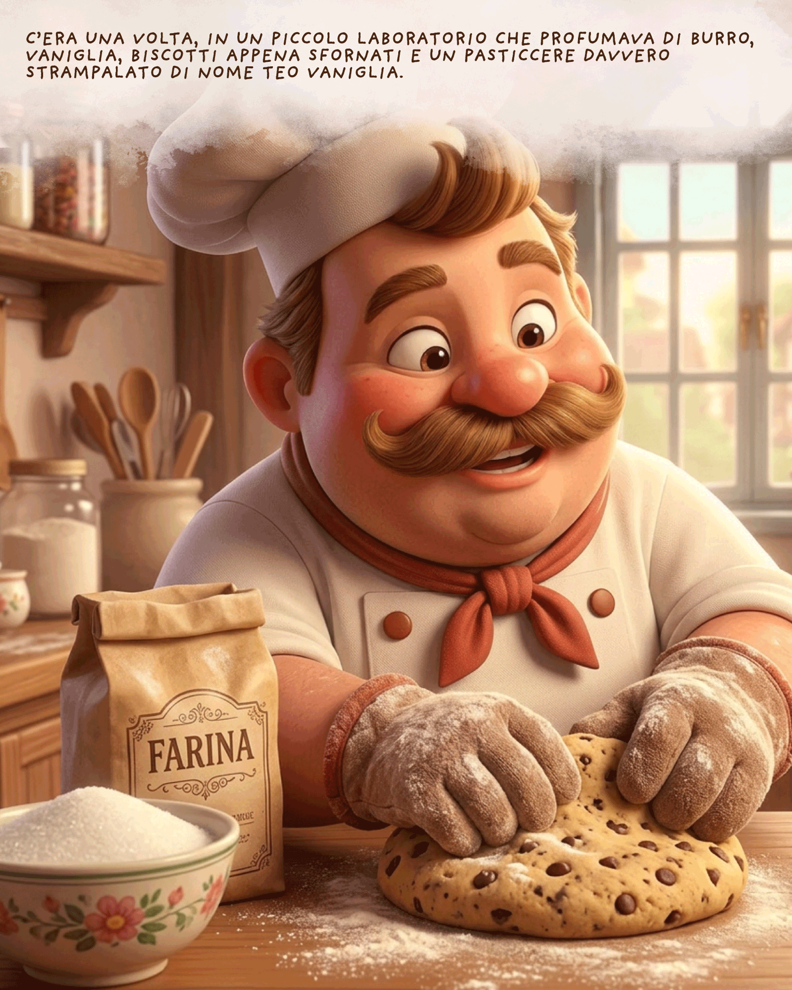 Prima tavola della favola: Teo Vaniglia nel suo laboratorio